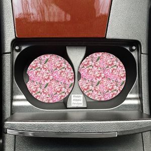 Pink Carnations Car Coasters 2 Pack